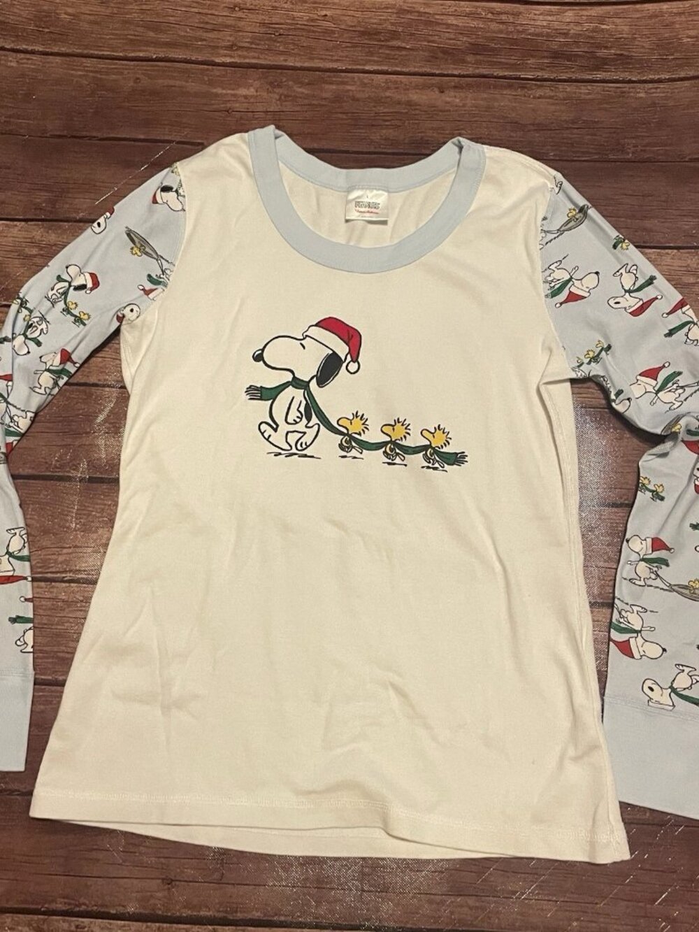 Women’s Hanna Andersson Peanuts Snoopy Christmas Shirt Large Pajamas Lounge